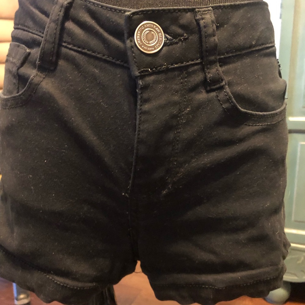 Black jean shorts